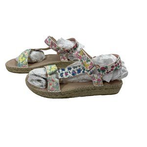 LoveShackFancy × Manebi Floral Leather Espadrille Sport Sandals Size 40 (10) NIB